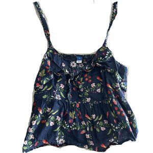 🌿 Old Navy Navy Floral Fruit Tank – Size XL, Excellent Condition